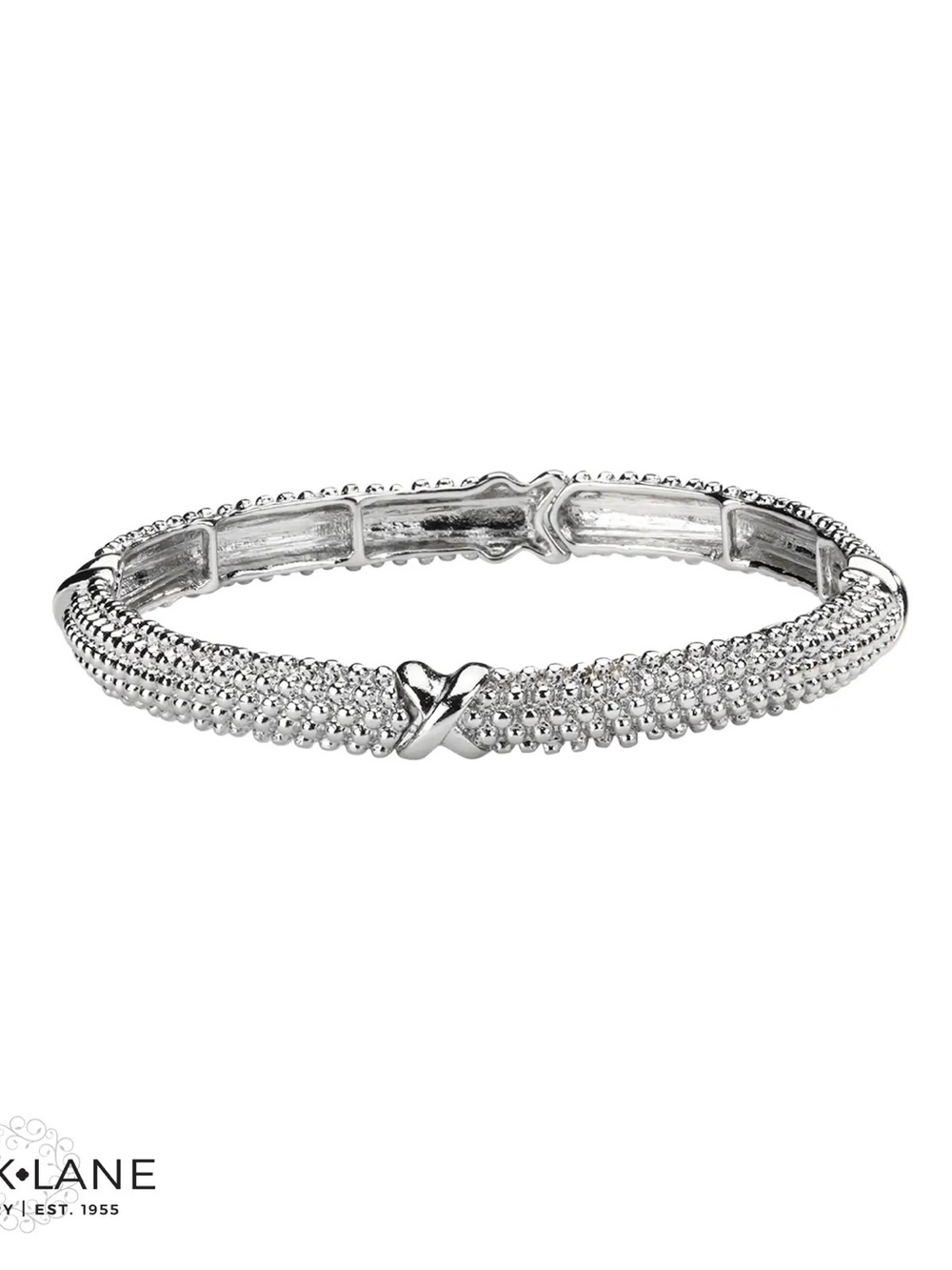 Park Lane RICA Bracelet SILVER tone Knot Textured Stretch Bangle NWT